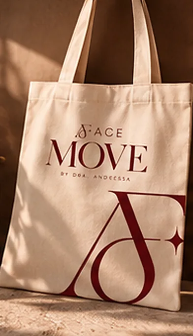 Ecobag em algodão cru com o logo AFACE MOVE